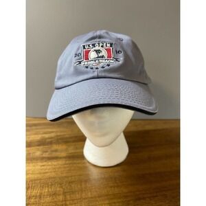 US Open 2010 Pebble Beach Hat Cap Strap Back Mens Adjustable Logo Gray USGA